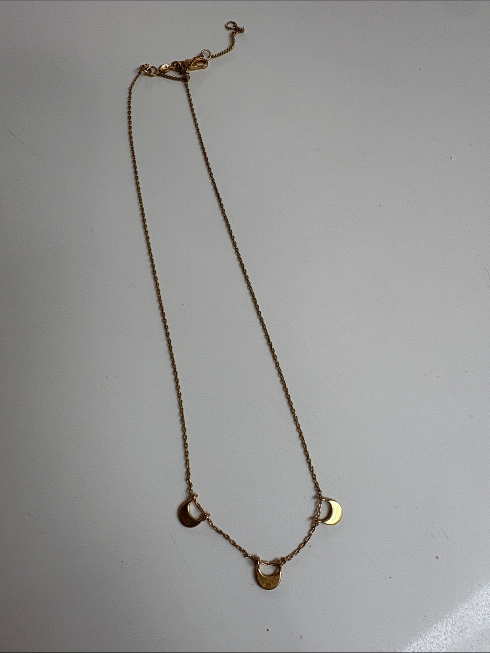 Madewell Gold Triple Crescent Pendant Necklace